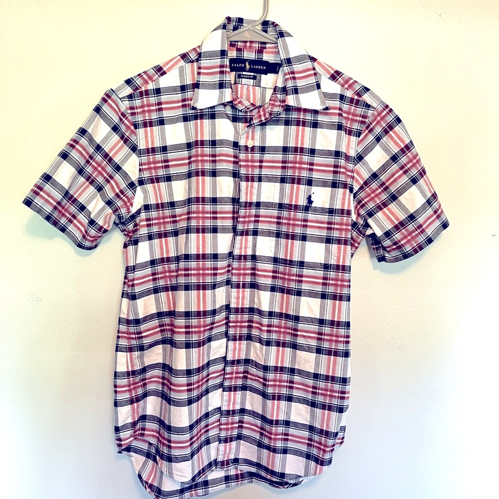 Ralph Lauren short sleeve madras plaid shirt